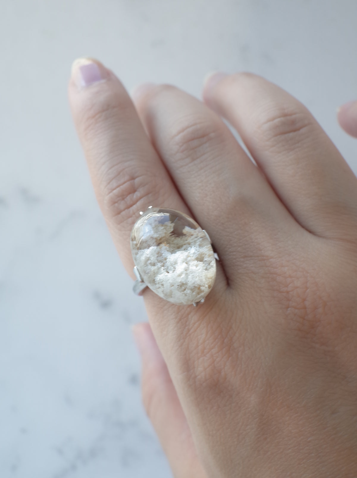 Neo Vintage White Garden Quartz Ring - 2
