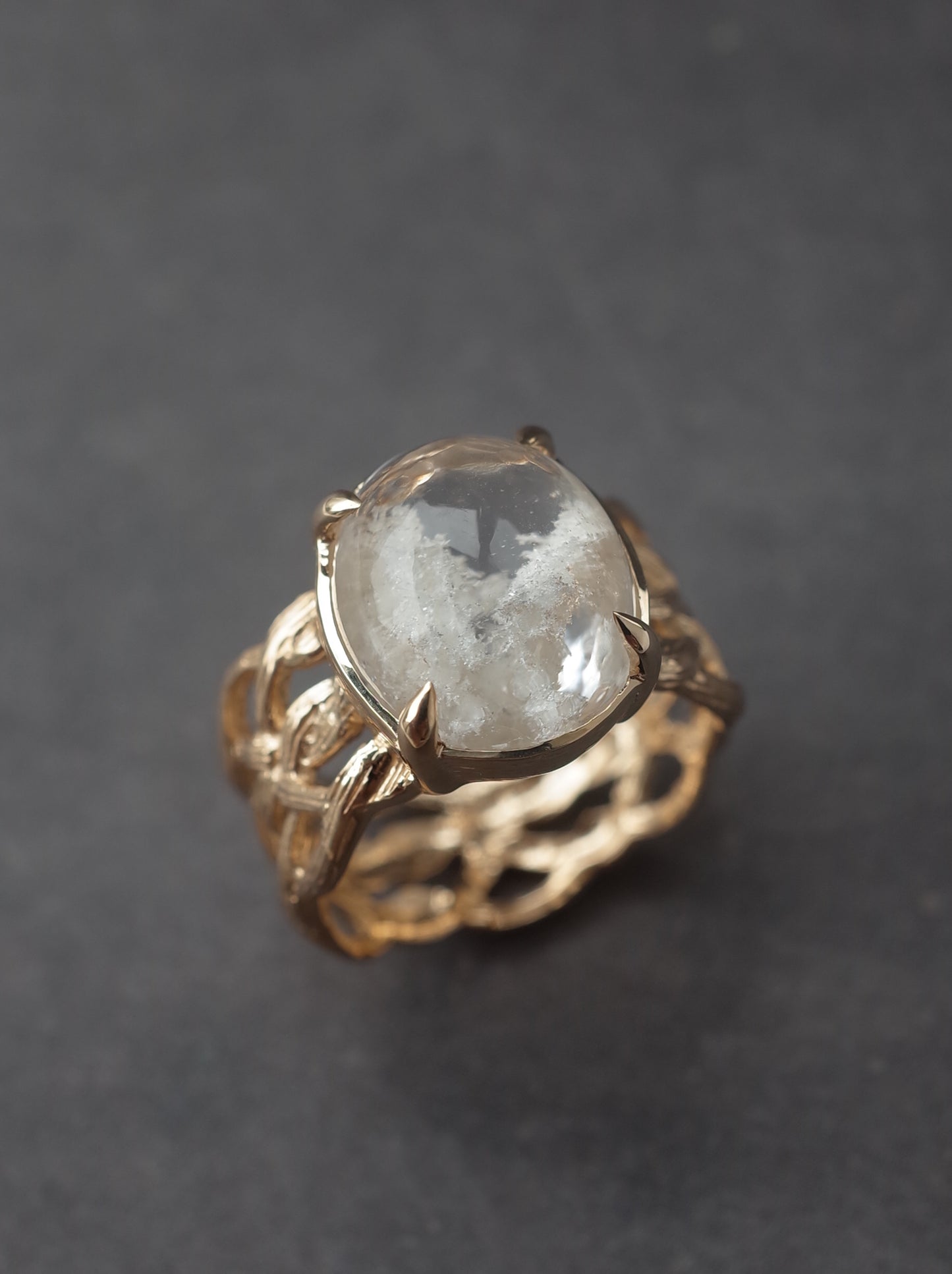White Garden Quartz ARAN Ring -  2