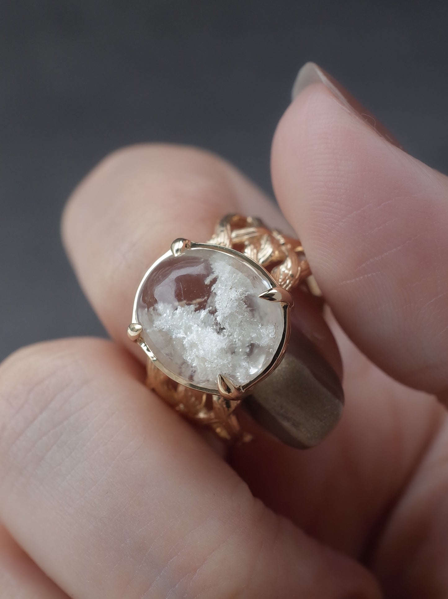 White Garden Quartz ARAN Ring -  2