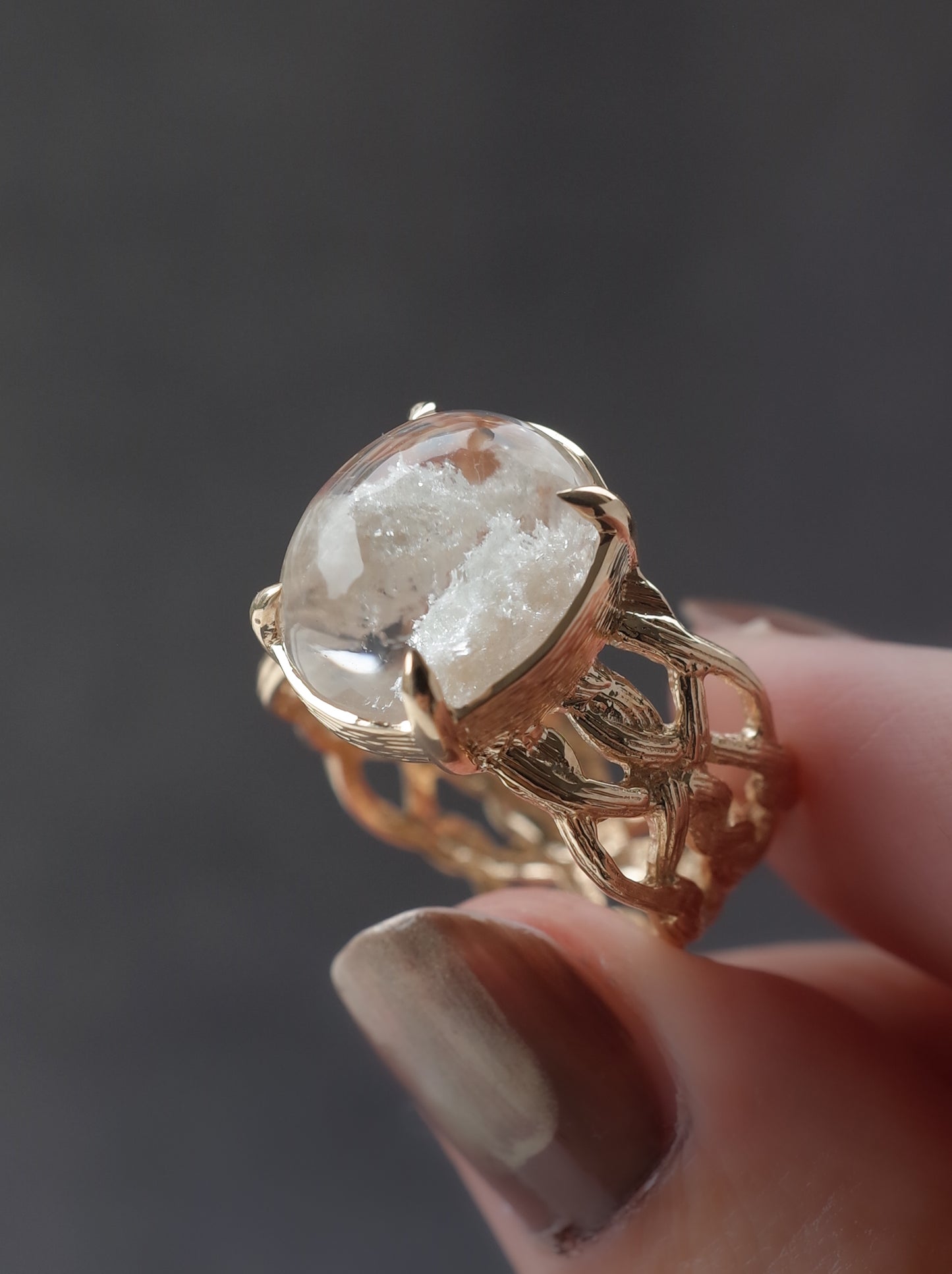 White Garden Quartz ARAN Ring -  2