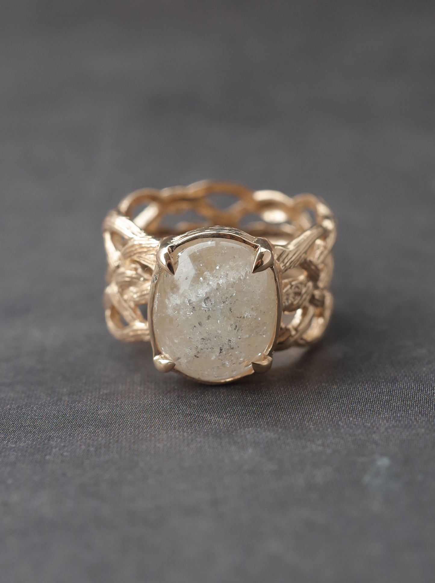 White Garden Quartz ARAN Ring -  3