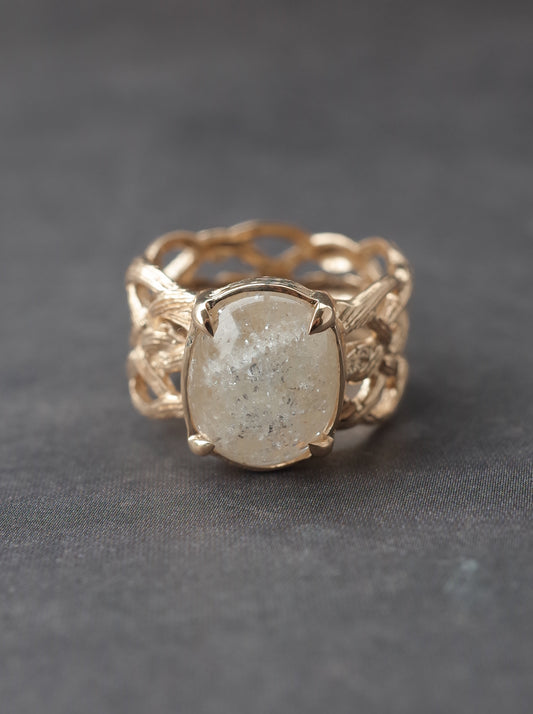 White Garden Quartz ARAN Ring -  3