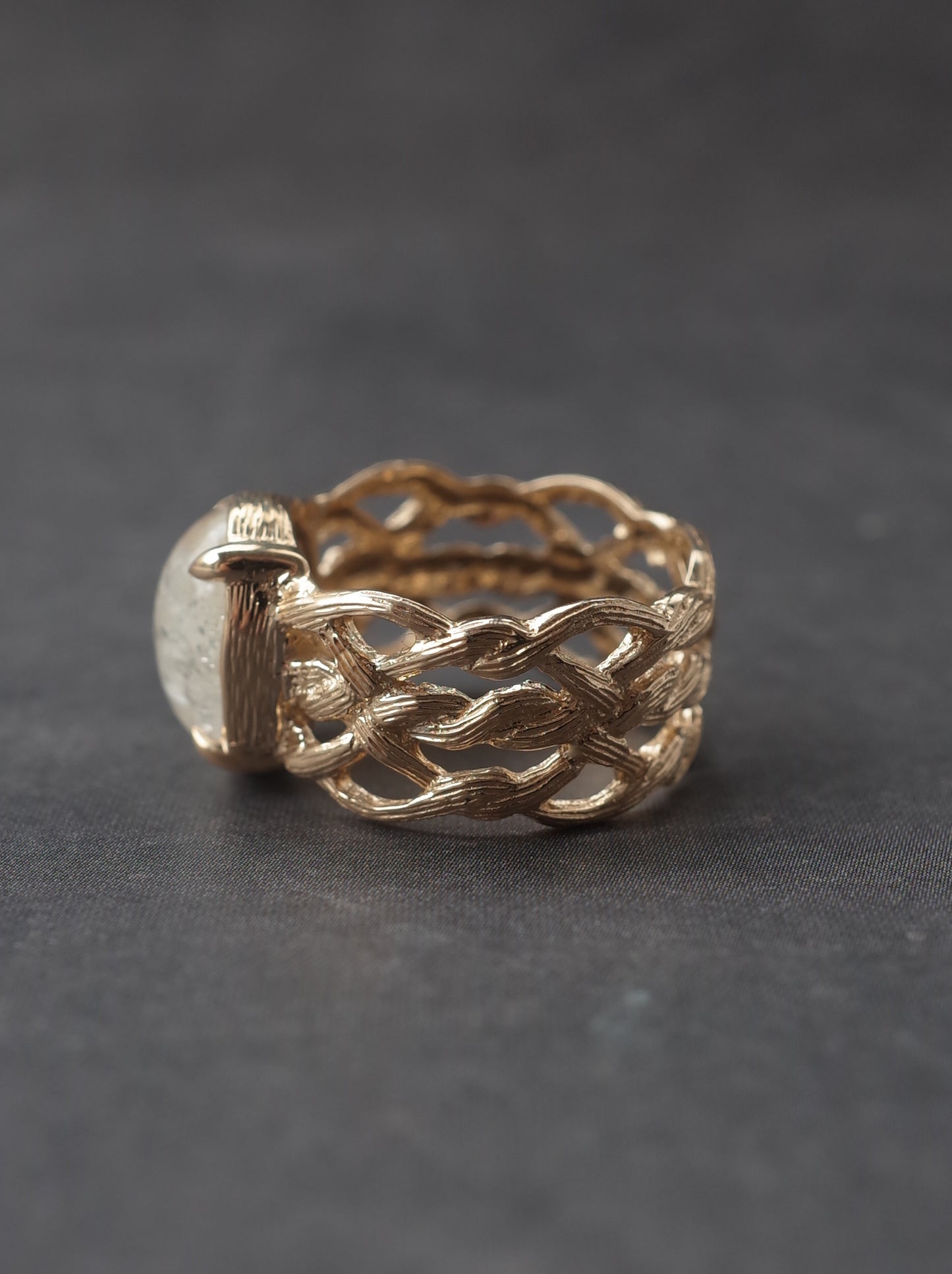 White Garden Quartz ARAN Ring -  3