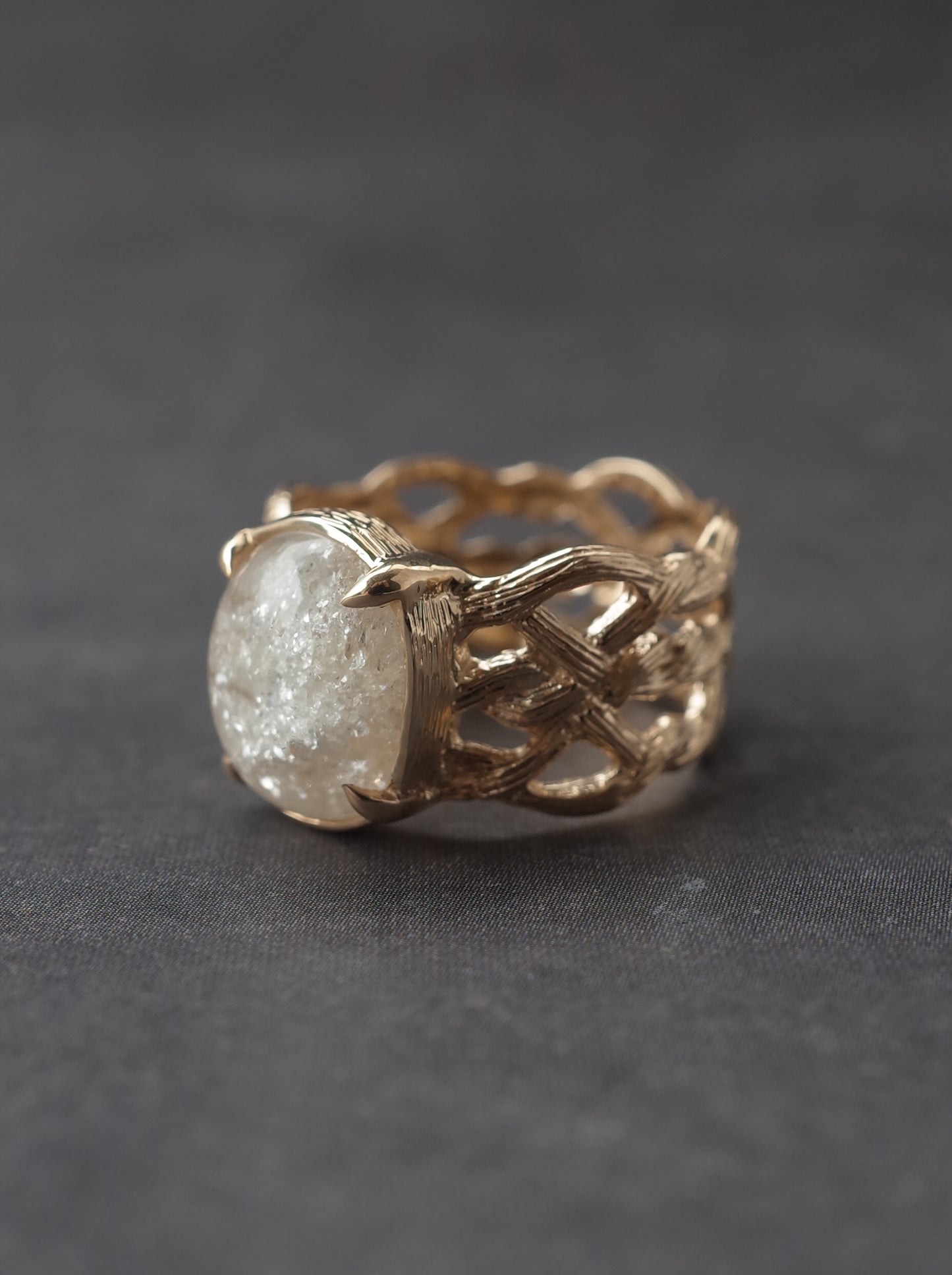 White Garden Quartz ARAN Ring -  3
