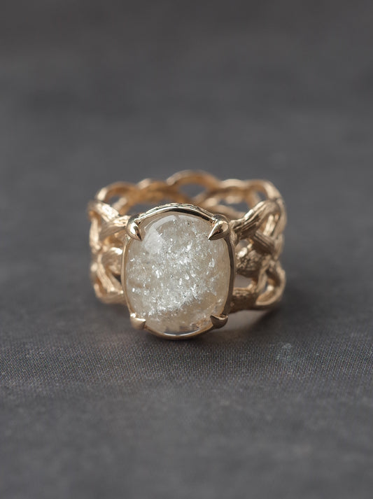 White Garden Quartz ARAN Ring -  3