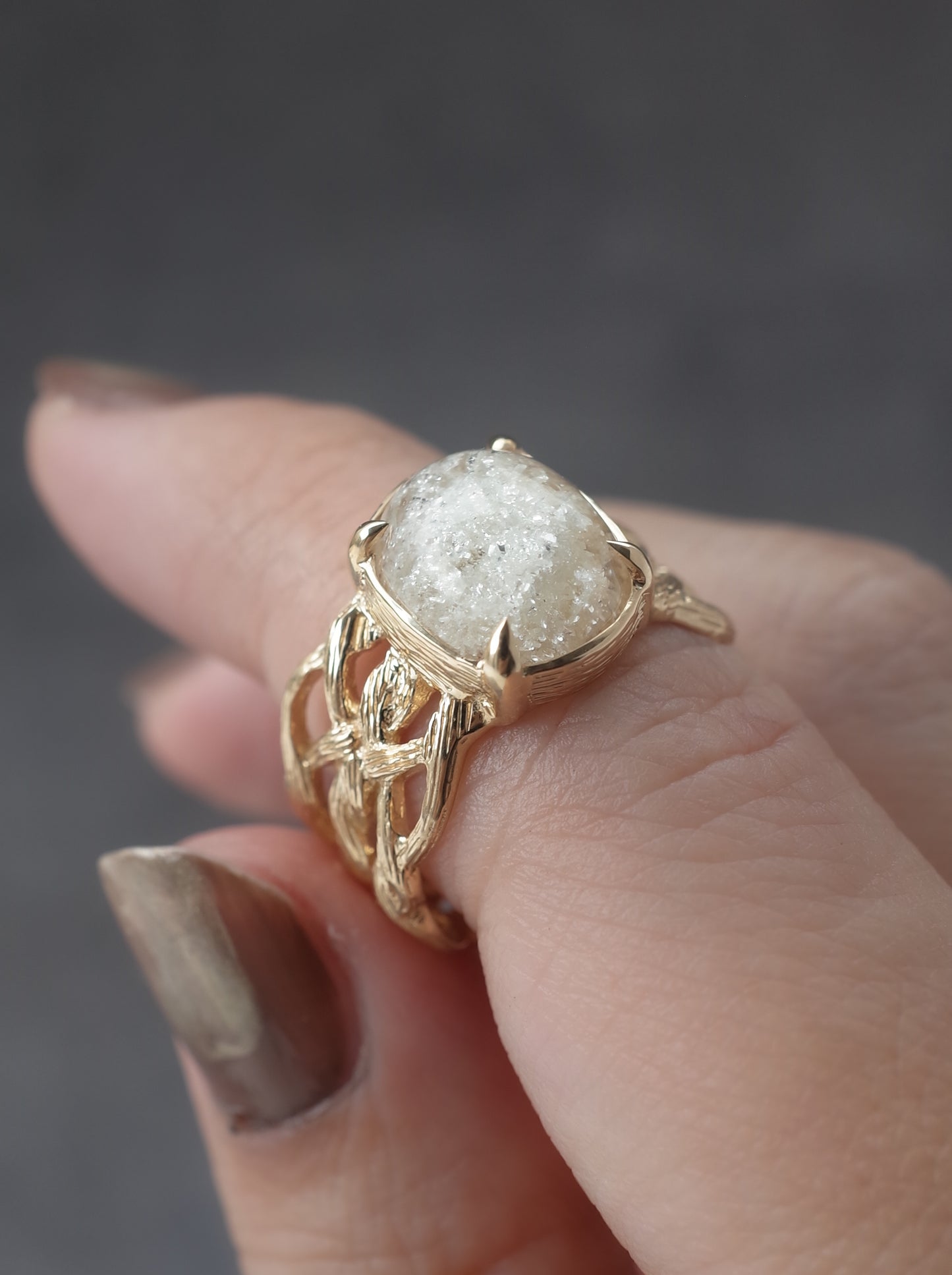 White Garden Quartz ARAN Ring -  3