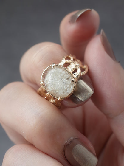 White Garden Quartz ARAN Ring -  3