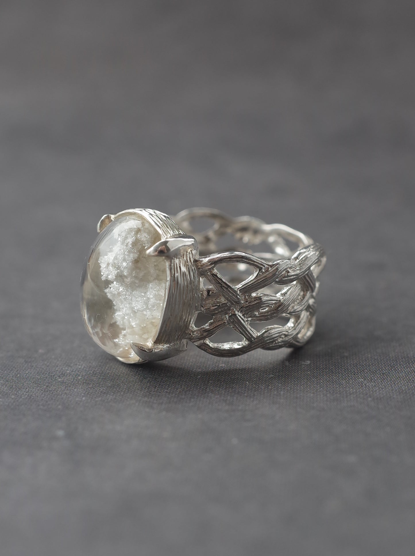 White Garden Quartz ARAN Ring -  5
