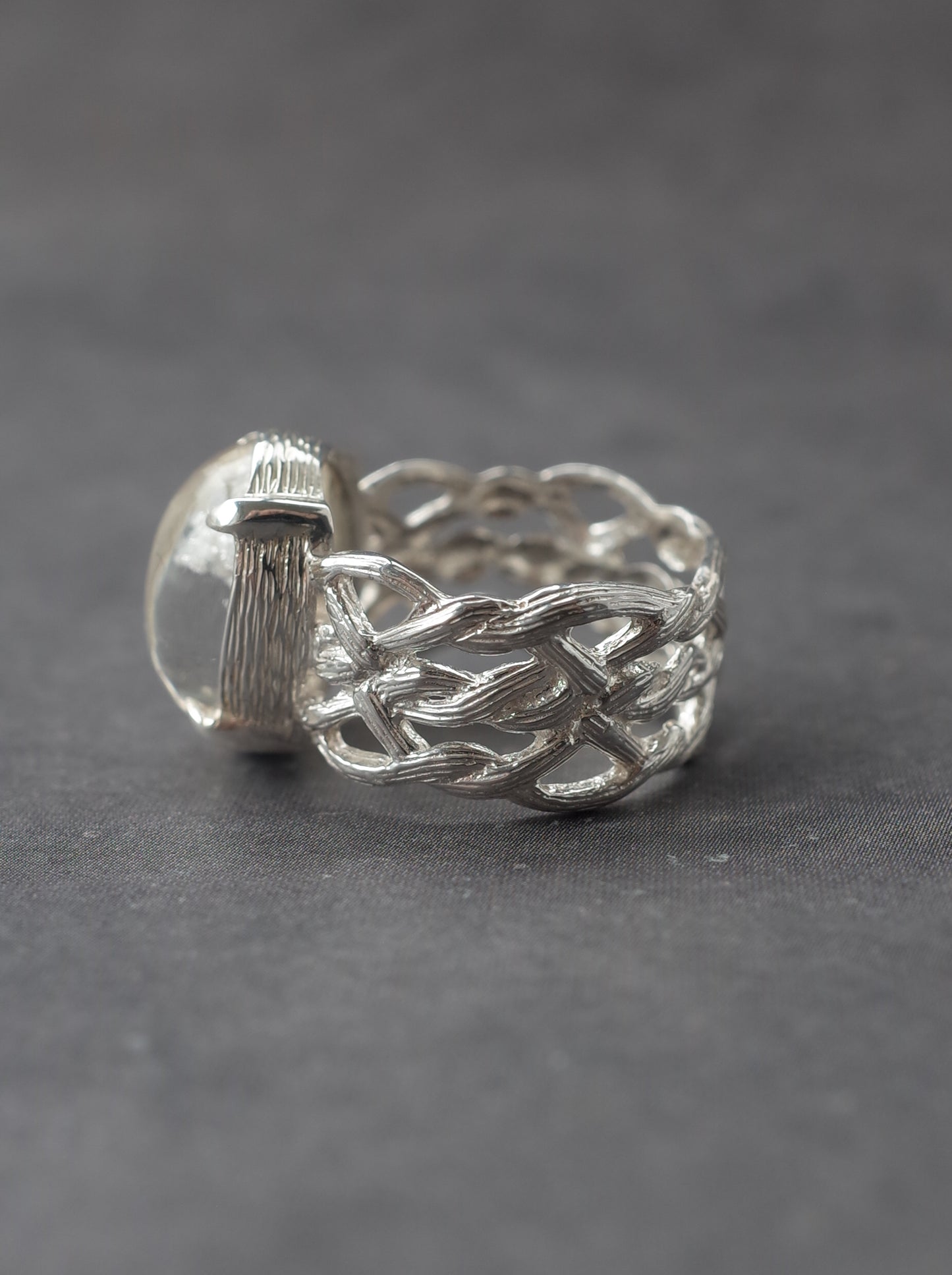White Garden Quartz ARAN Ring -  5