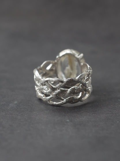 White Garden Quartz ARAN Ring -  5