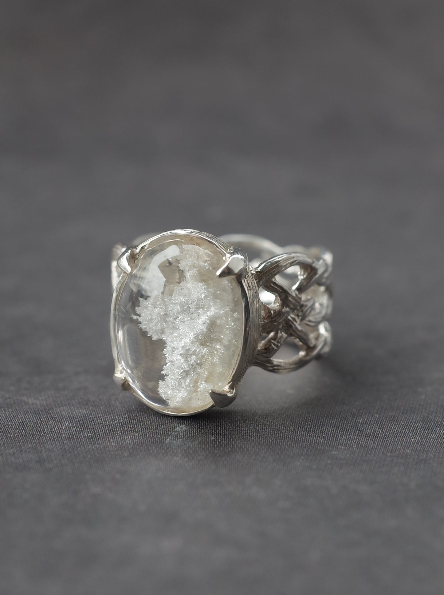 White Garden Quartz ARAN Ring -  5