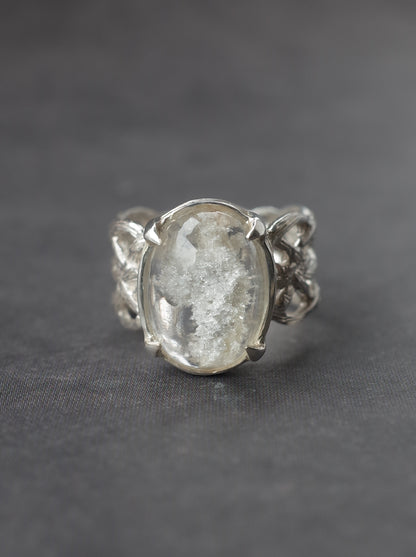 White Garden Quartz ARAN Ring -  5