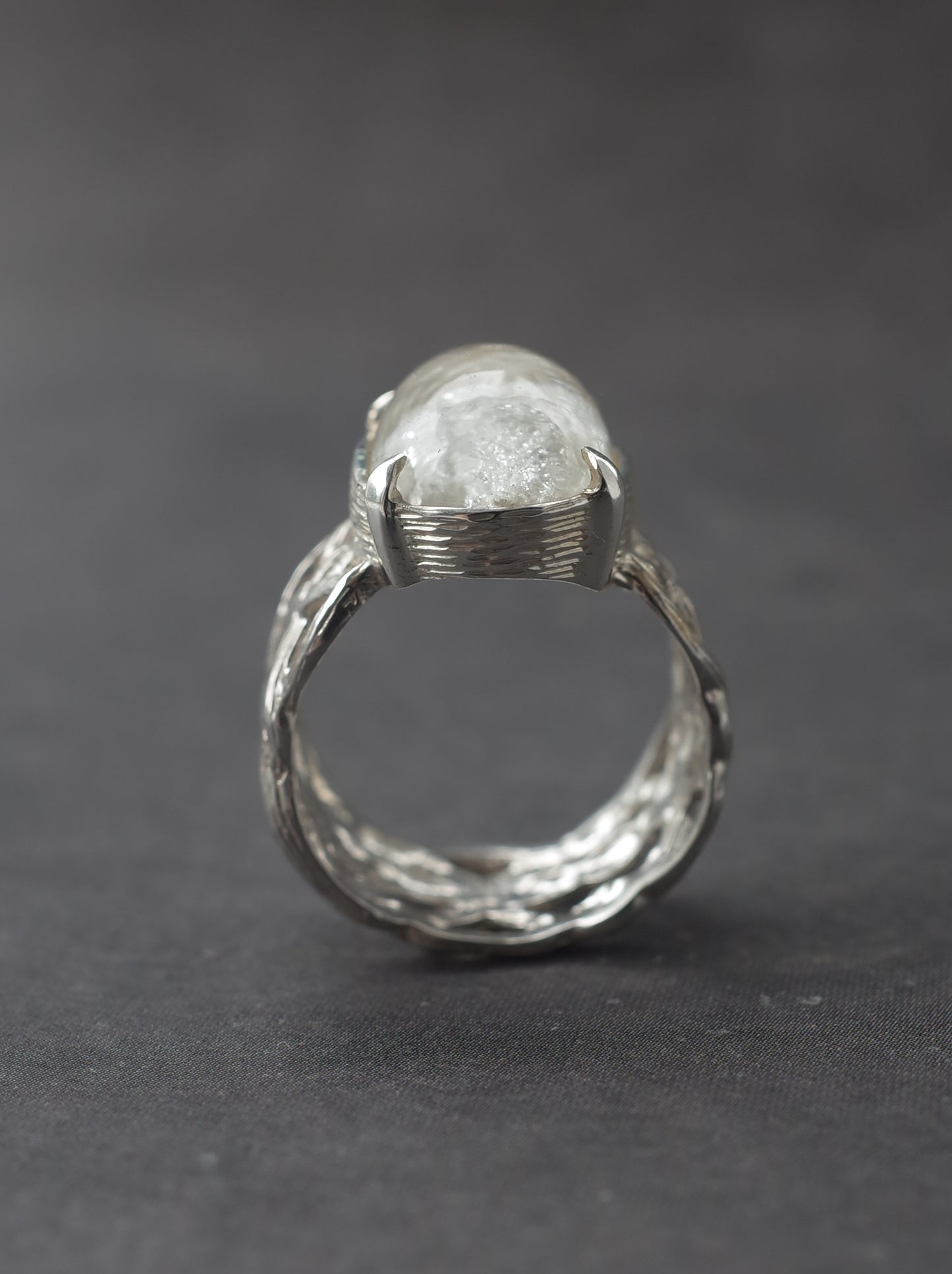 White Garden Quartz ARAN Ring -  5