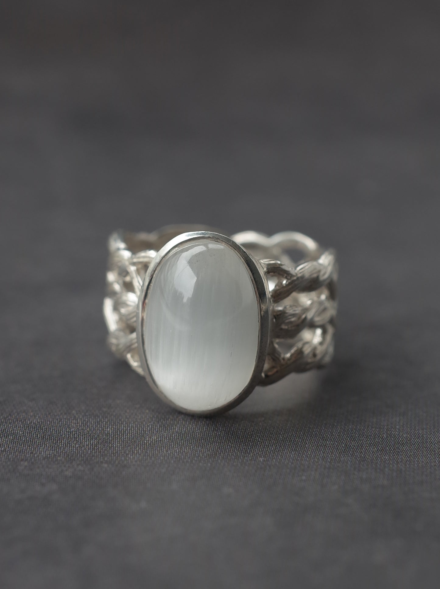 Cat's Eye Topaz ARAN Ring -  7