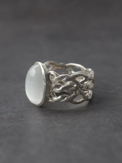 Cat's Eye Topaz ARAN Ring -  7