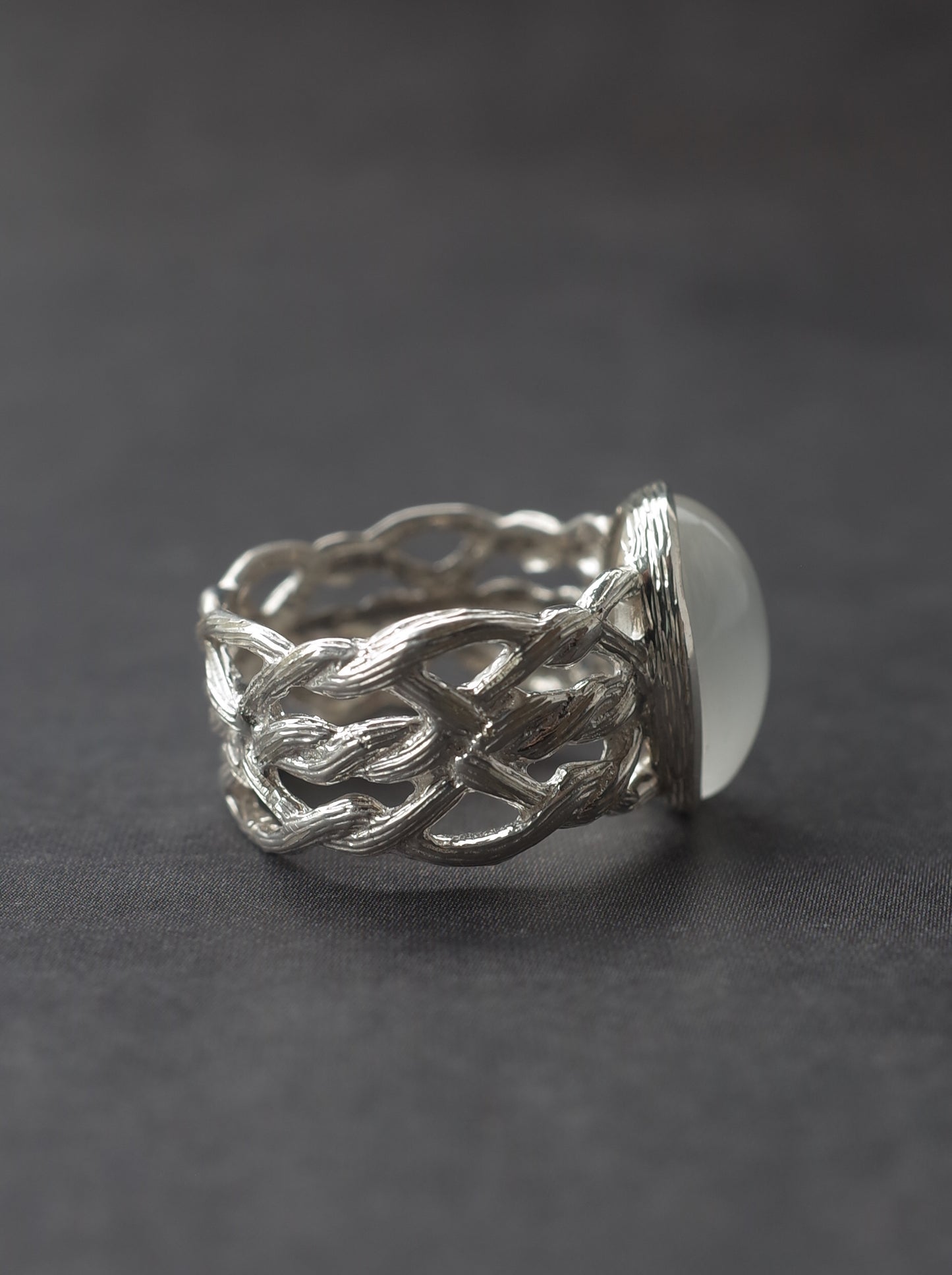 Cat's Eye Topaz ARAN Ring -  7