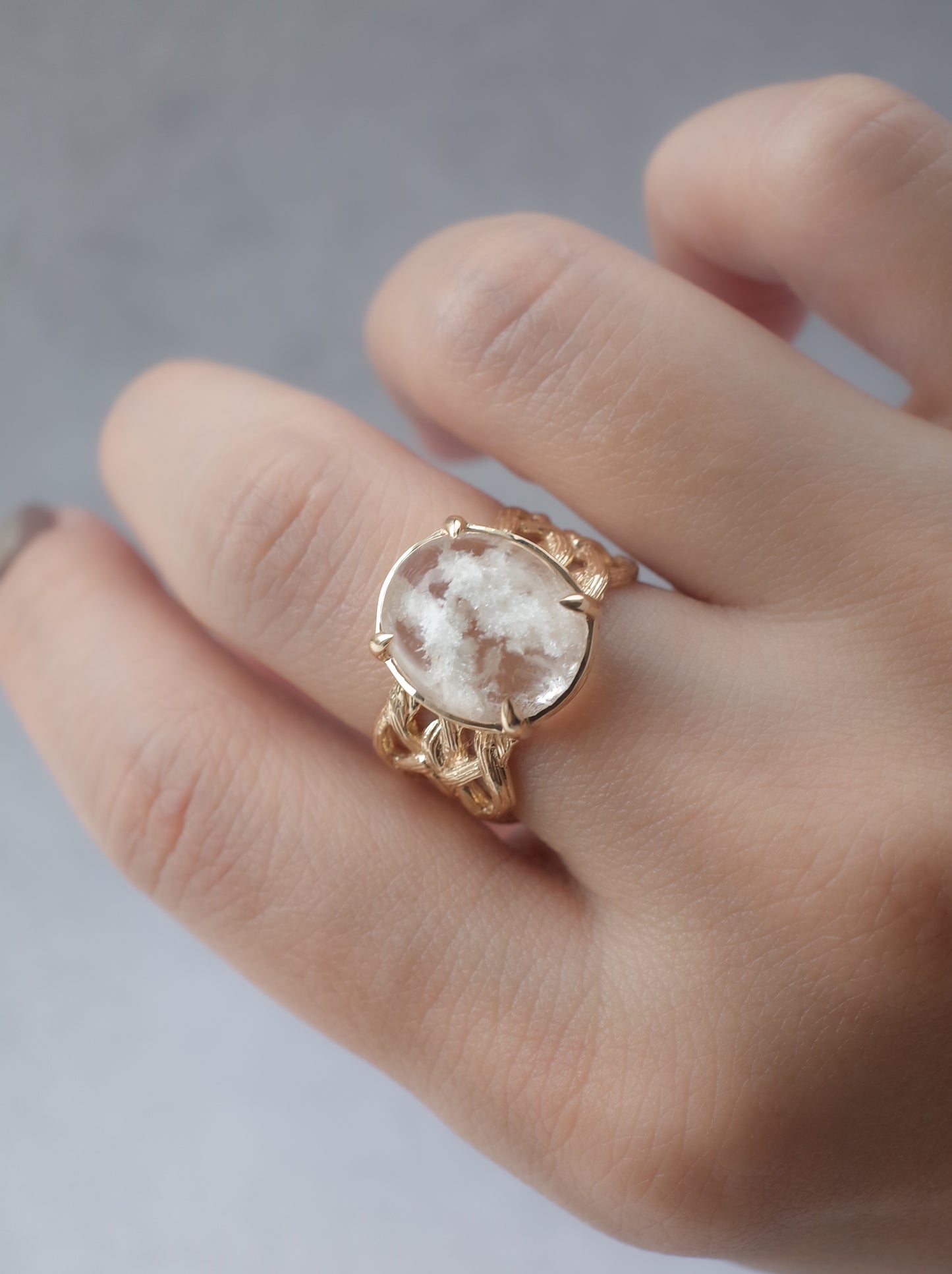 White Garden Quartz ARAN Ring -  2