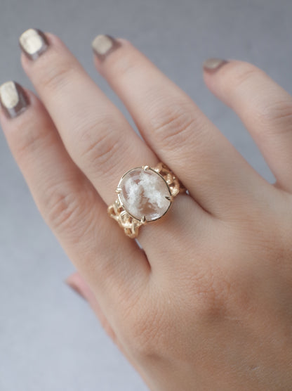 White Garden Quartz ARAN Ring -  2