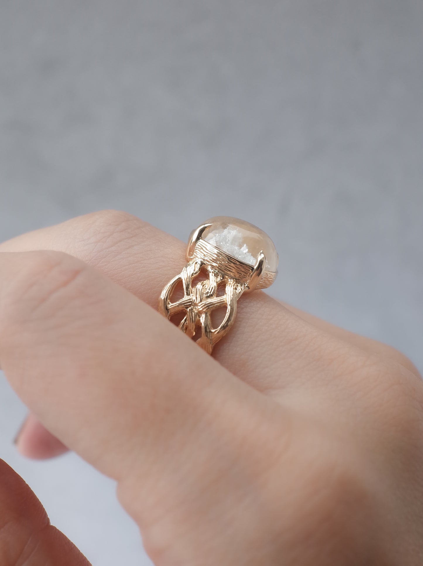 White Garden Quartz ARAN Ring -  2