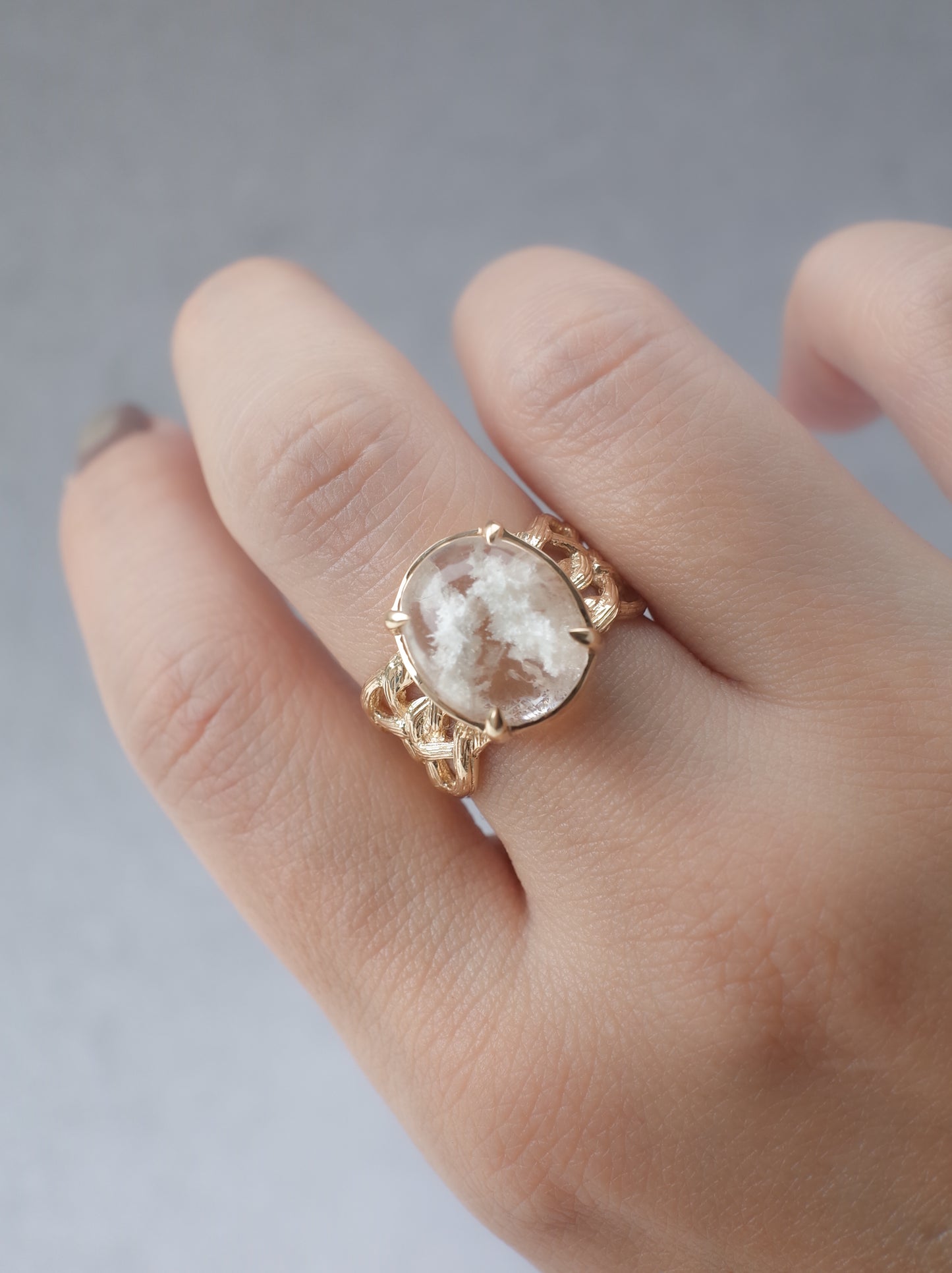 White Garden Quartz ARAN Ring -  2