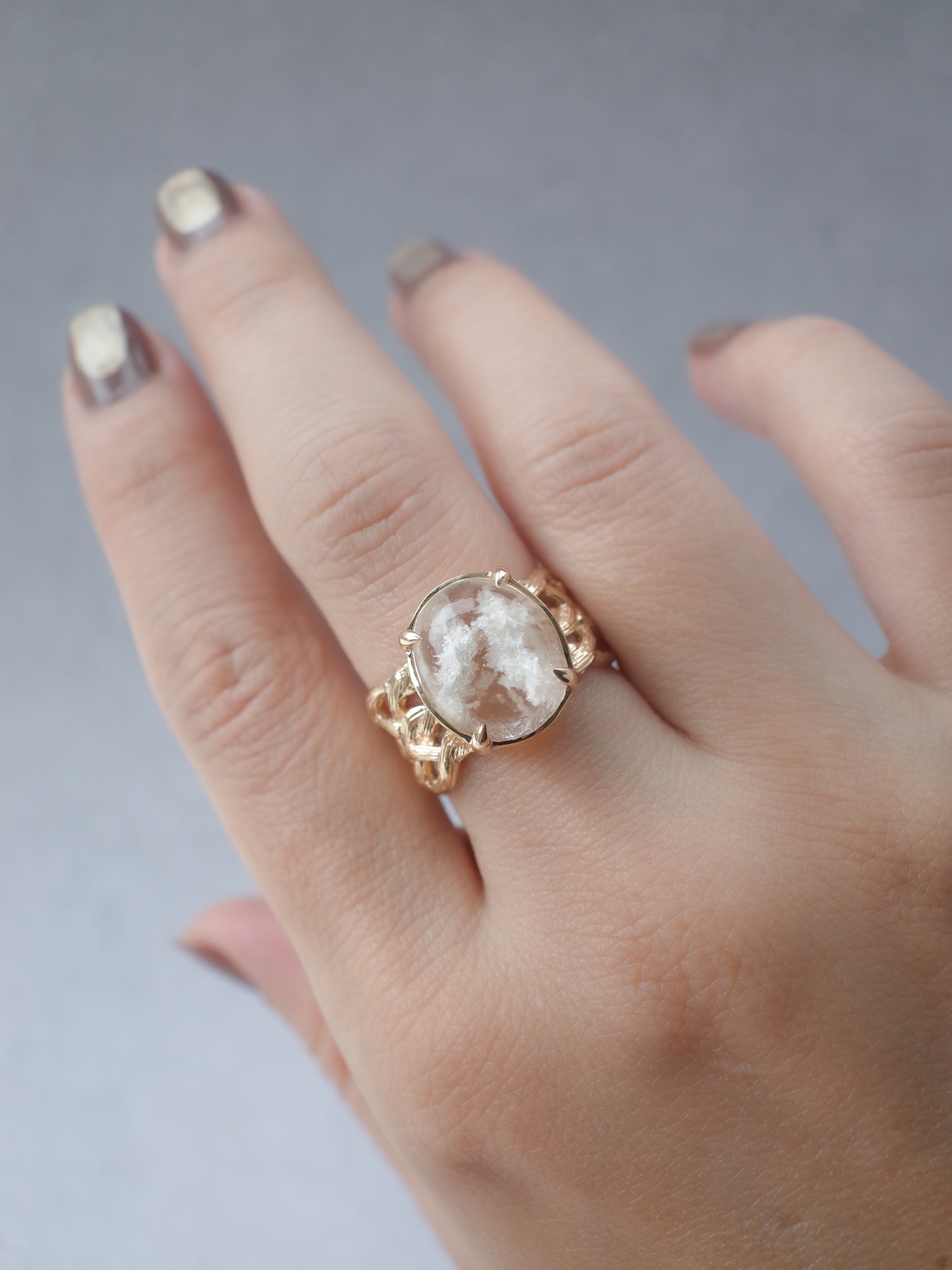 White Garden Quartz ARAN Ring -  2