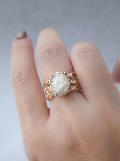 White Garden Quartz ARAN Ring -  3