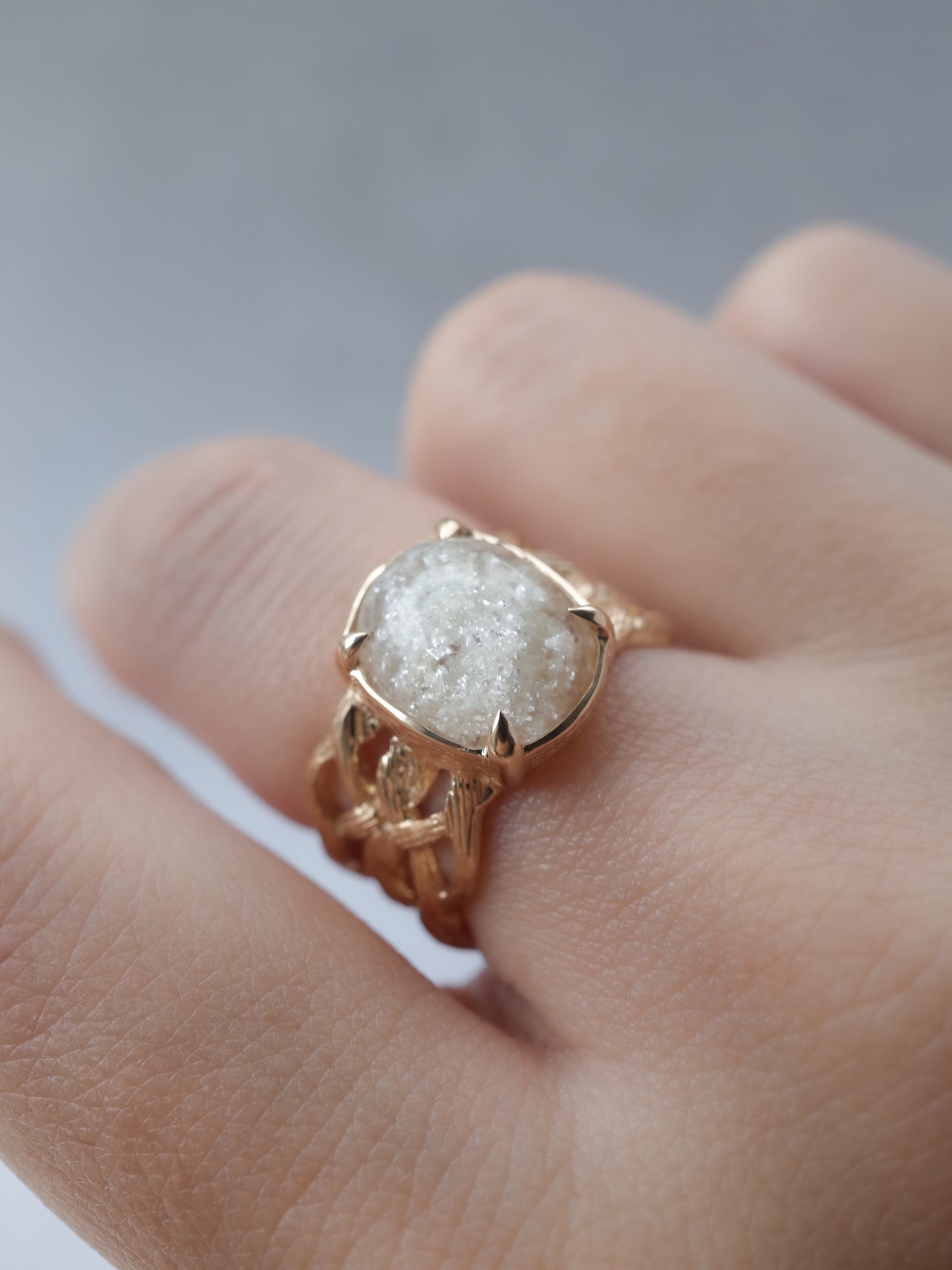 White Garden Quartz ARAN Ring -  3