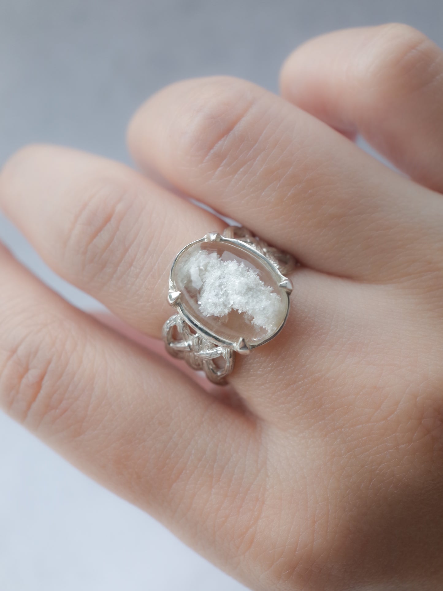 White Garden Quartz ARAN Ring -  5