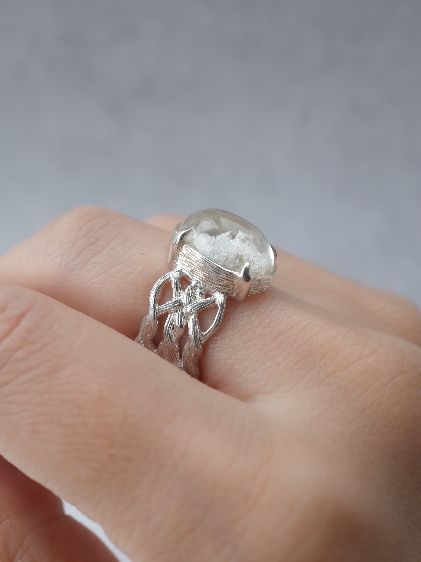 White Garden Quartz ARAN Ring -  5