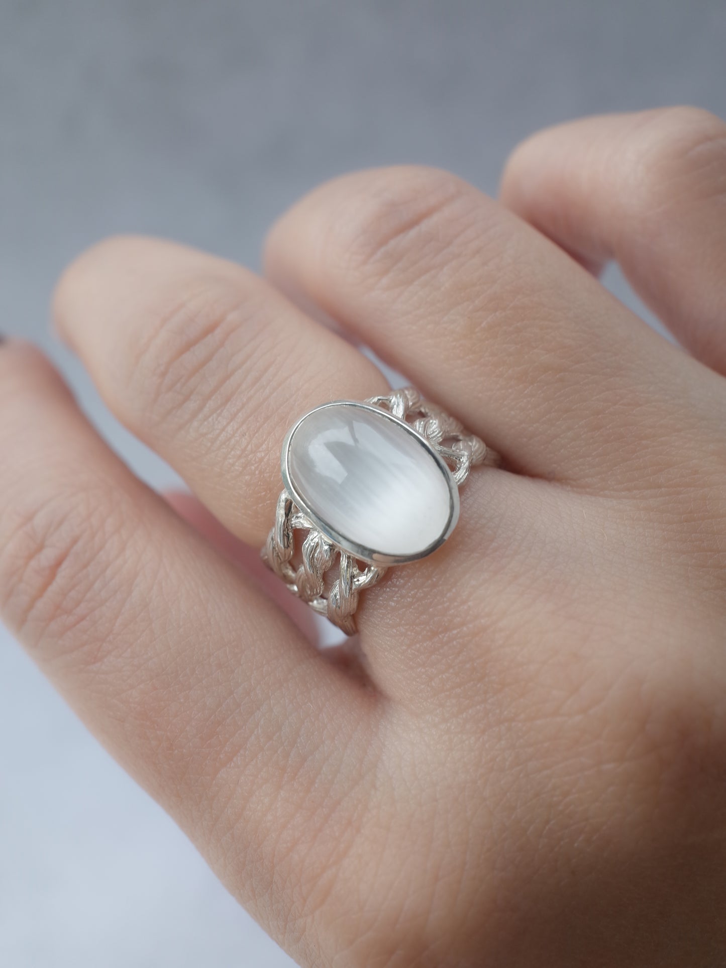 Cat's Eye Topaz ARAN Ring -  7