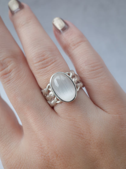 Cat's Eye Topaz ARAN Ring -  7