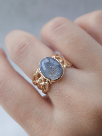Dumortierite in Quartz ARAN Ring -  14