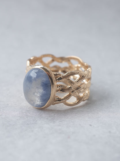 Dumortierite in Quartz ARAN Ring -  14