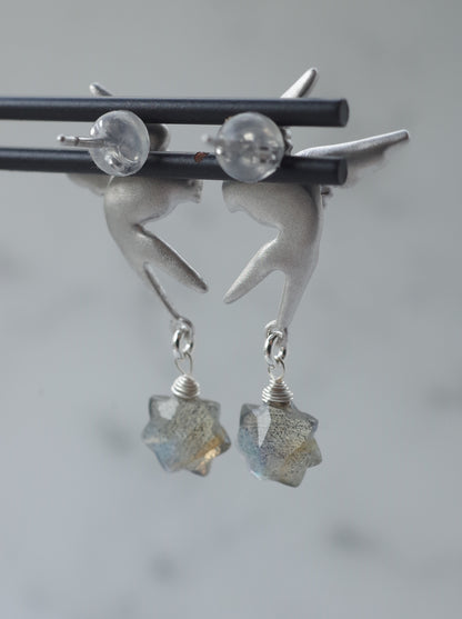 SWALLOW stud earrings with STAR