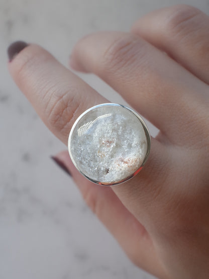 White Garden Quartz Ring  - 14