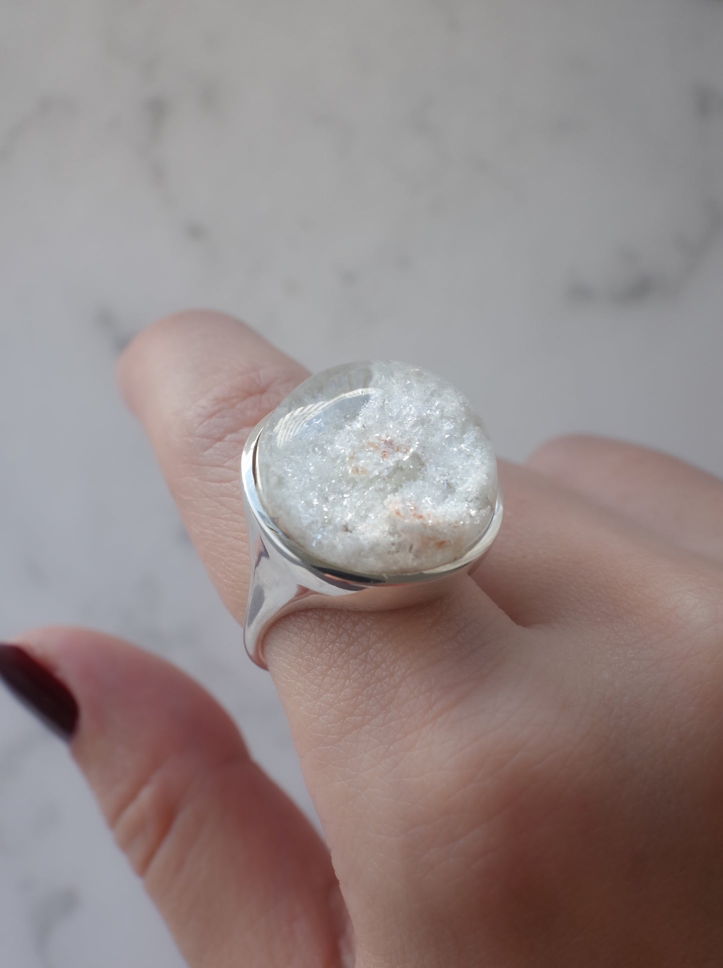 White Garden Quartz Ring  - 14