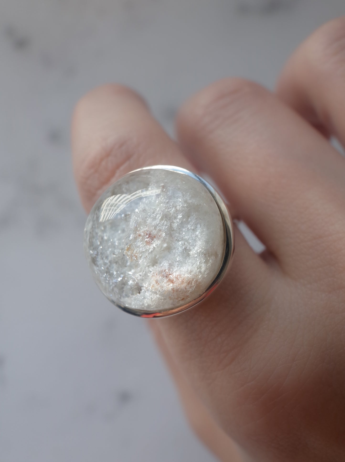 White Garden Quartz Ring  - 14