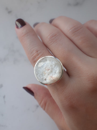 White Garden Quartz Ring  - 14