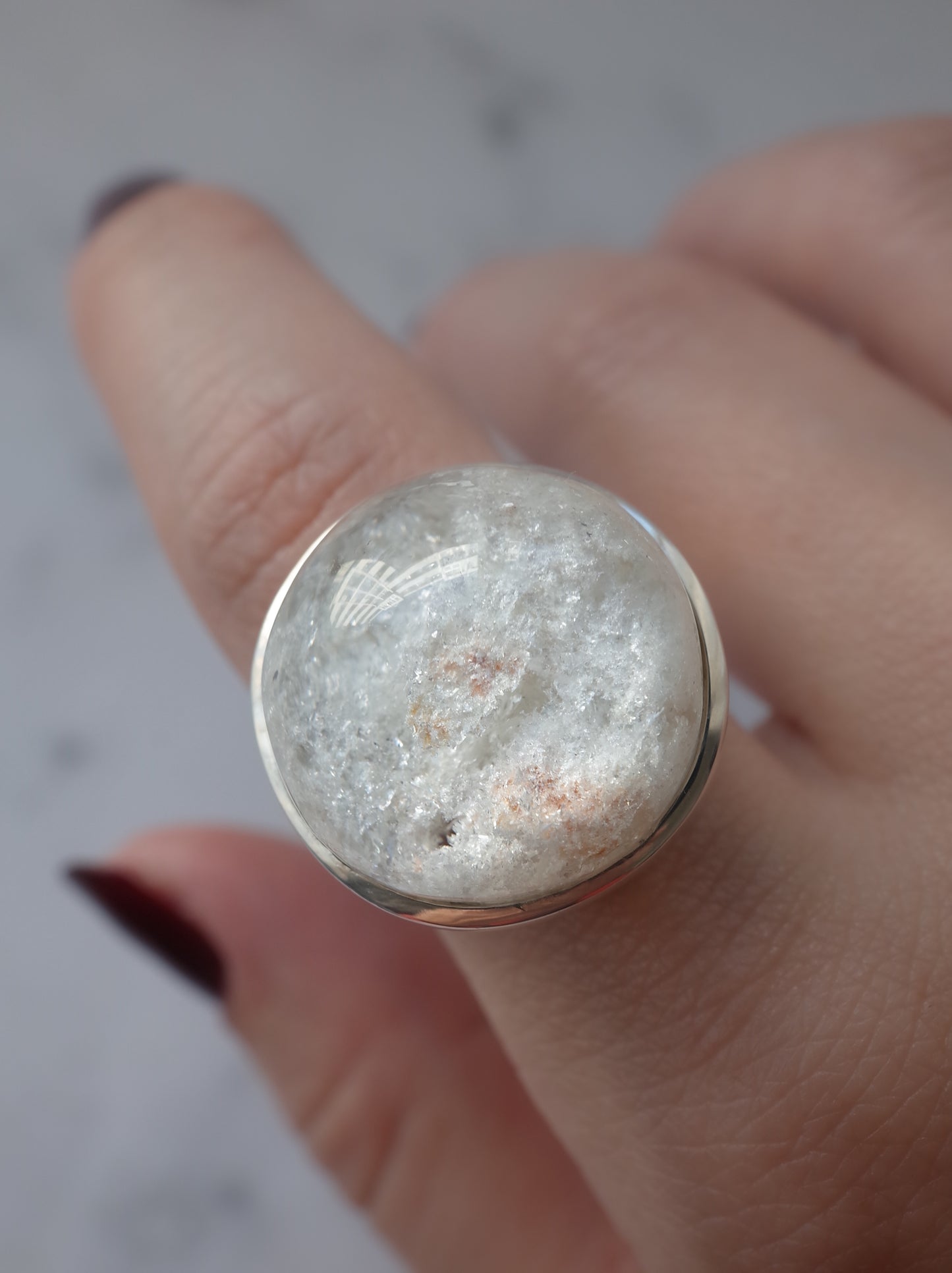 White Garden Quartz Ring  - 14