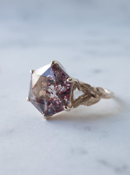 Lepidocrocite in Quartz Ring Hexagon - 1