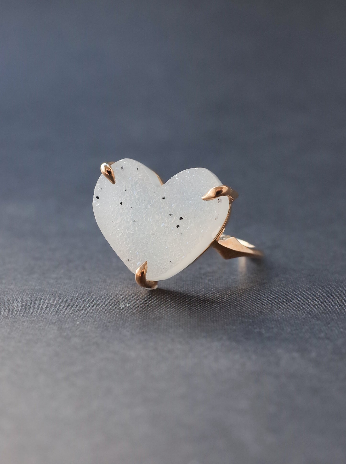 Druzy agate Quartz Ring  White - 1