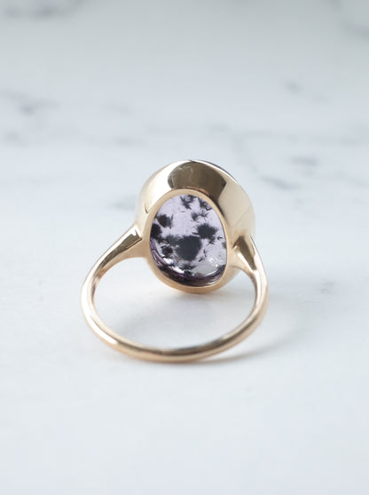 Romanechite in Amethyst Ring