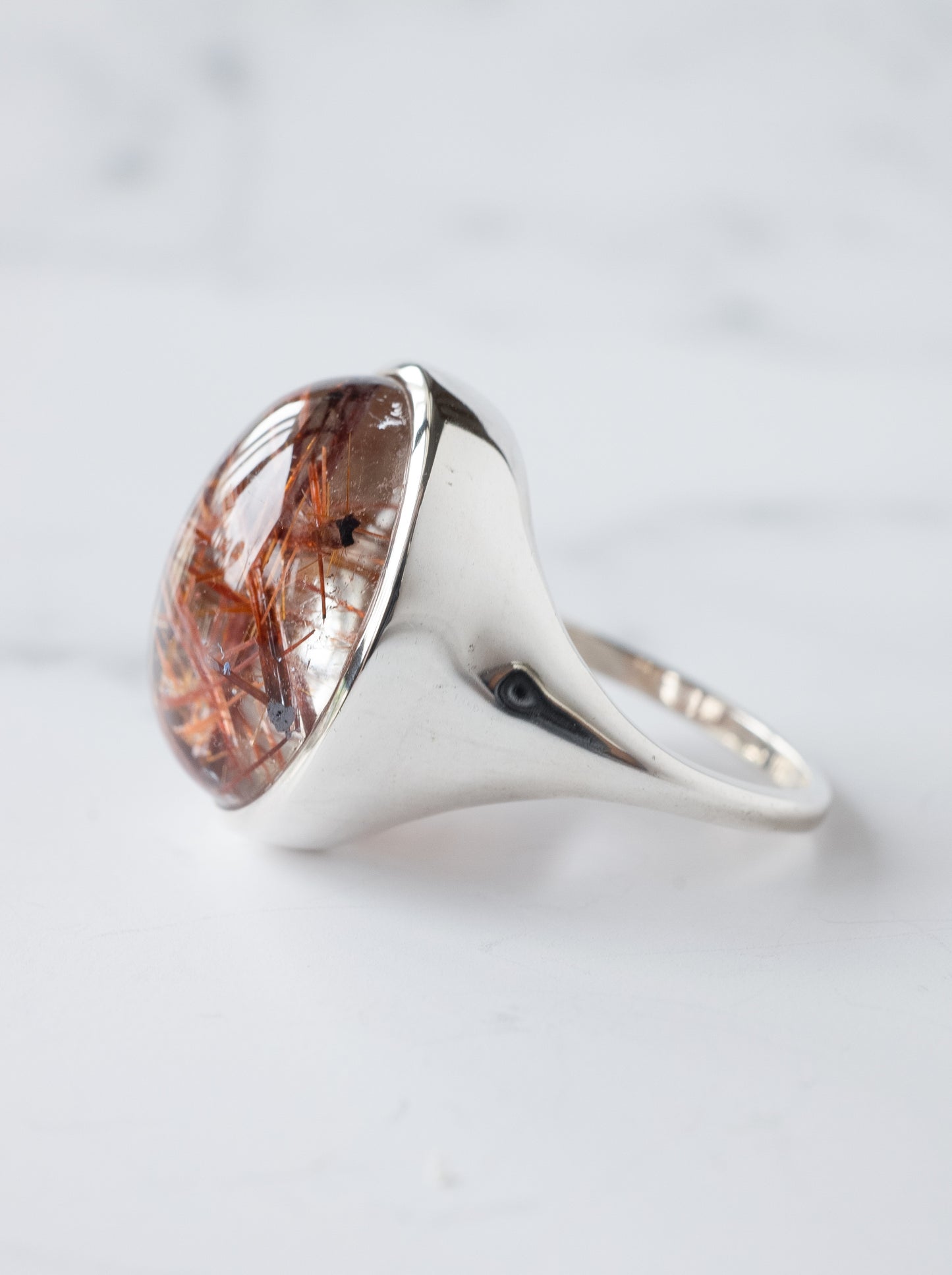 Red Rutilated Quartz Ring