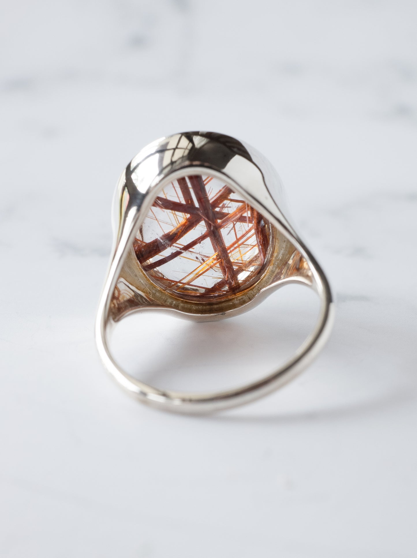 Red Rutilated Quartz Ring