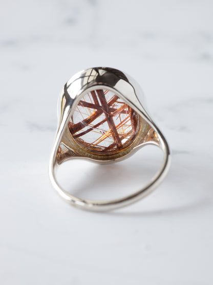 Red Rutilated Quartz Ring