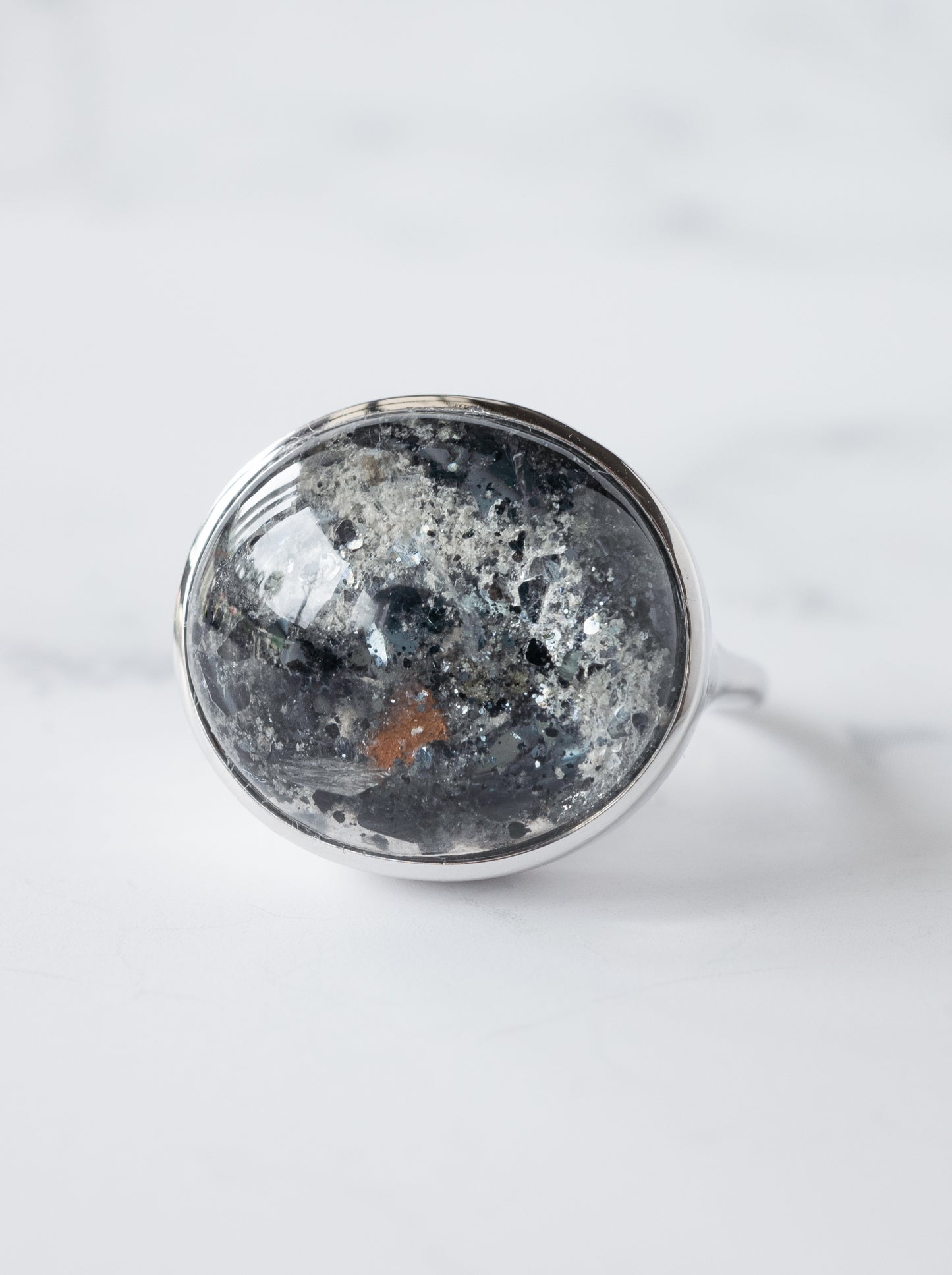 Hematite in Quartz Ring