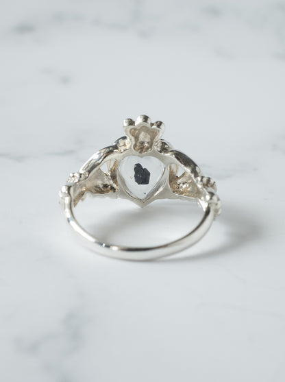 Hematite in Quartz Claddagh Ring