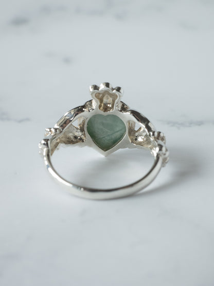 ITOIGAWA Jadeite Claddagh Ring