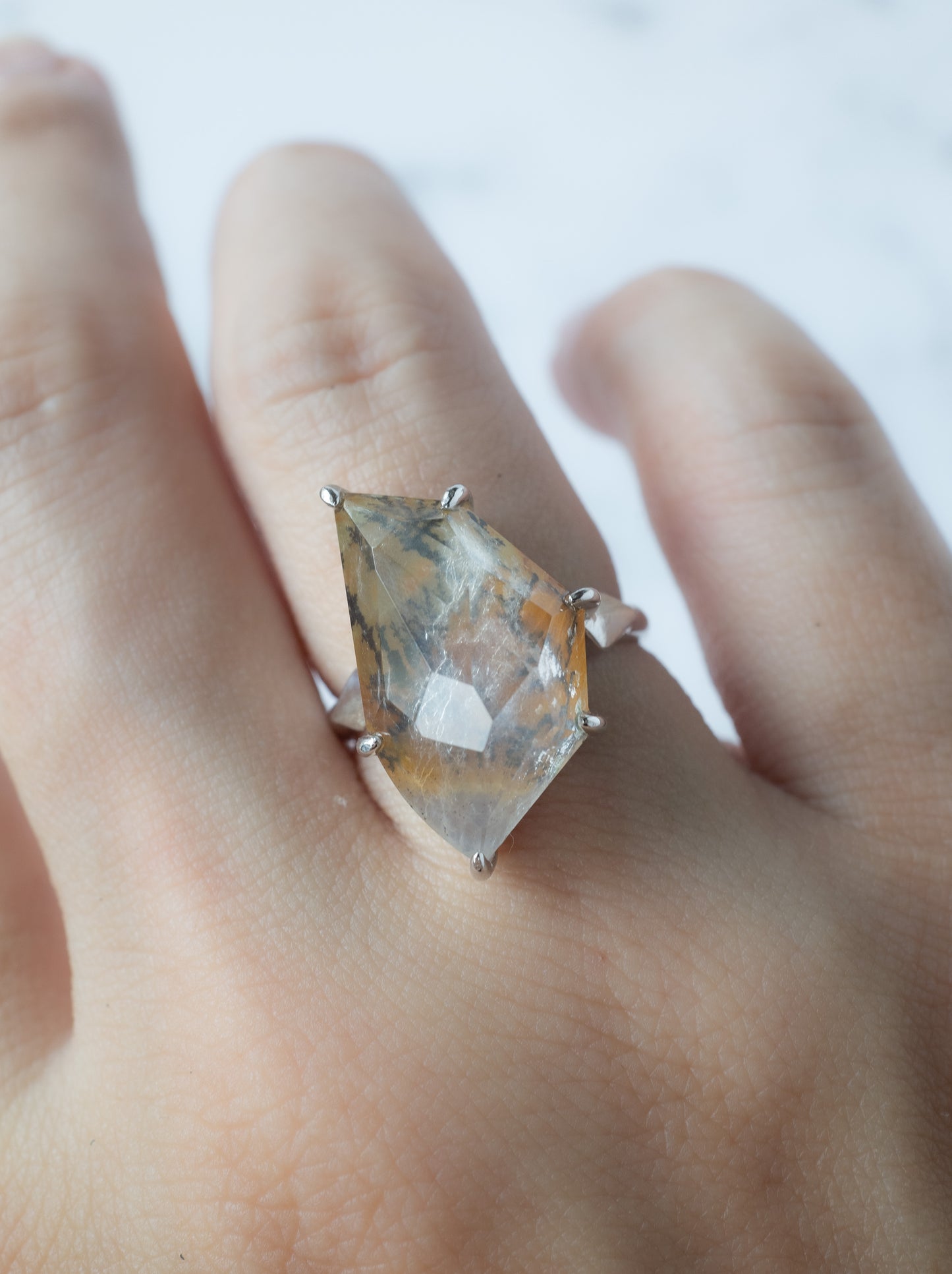 Dendritic Quartz Ring  / cut by CANNA -d3