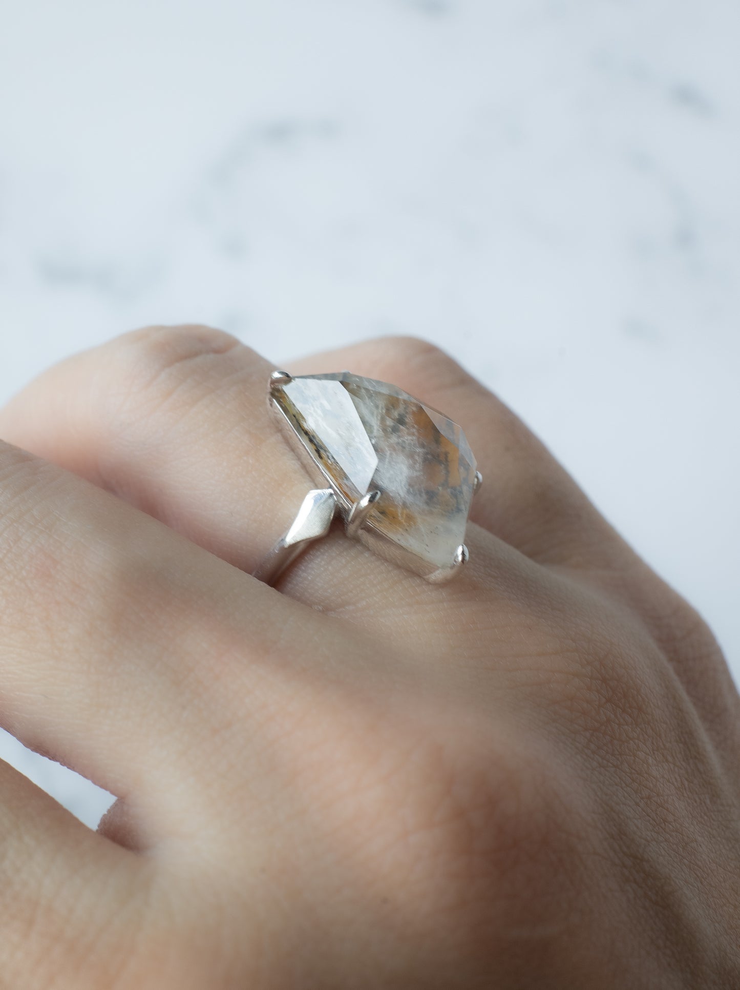 Dendritic Quartz Ring  / cut by CANNA -d3